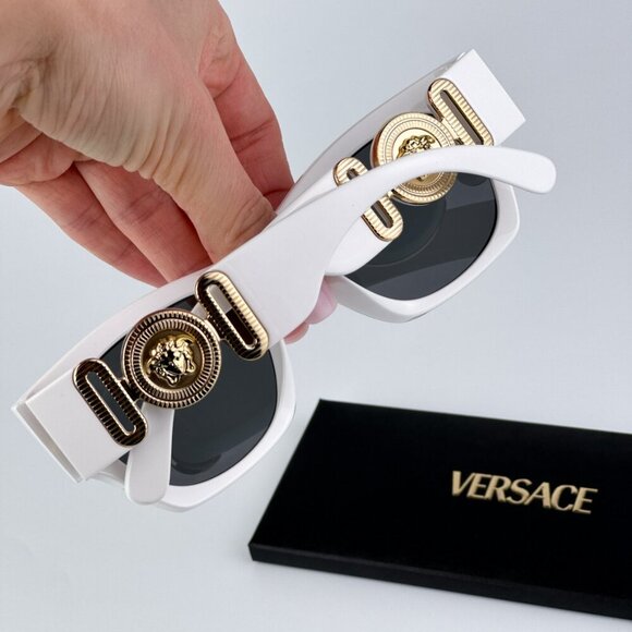 Versace VE4479U 314/87 BRAND NEW Sunglasses White Dark Grey Square Women main image 6